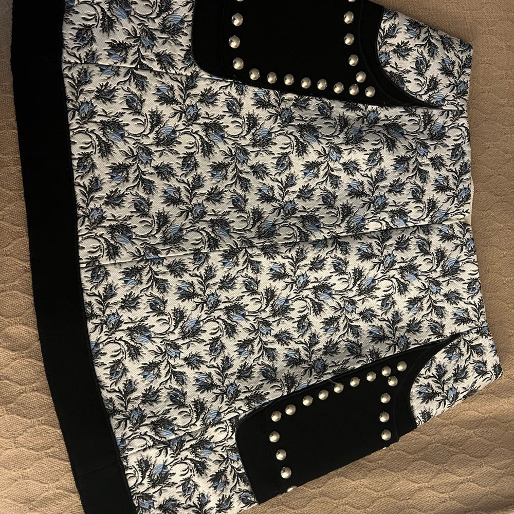 Giambattista Valli Mini Skirt with Studded pockets Black &Blue